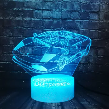 

3D Optical LED Cartoon Lamp Racing Car 7 Color Change Baby Sleep Light Home Decor Mood Table Lamp Holiday Kid New Christmas lamp