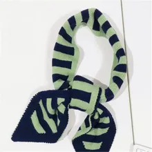 Маленький вязаный полосатый шарф Han Guodong,, стильный шерстяной длинный зимний декоративный шарф для девочек N23