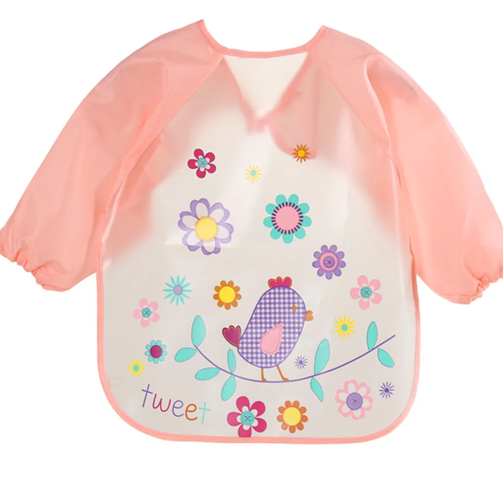 

Children Feeding Burp Cloths Girls Long Sleeve Infants Boy Waterproof Bib Kids Eating Baby Toddler Animal Pattern
