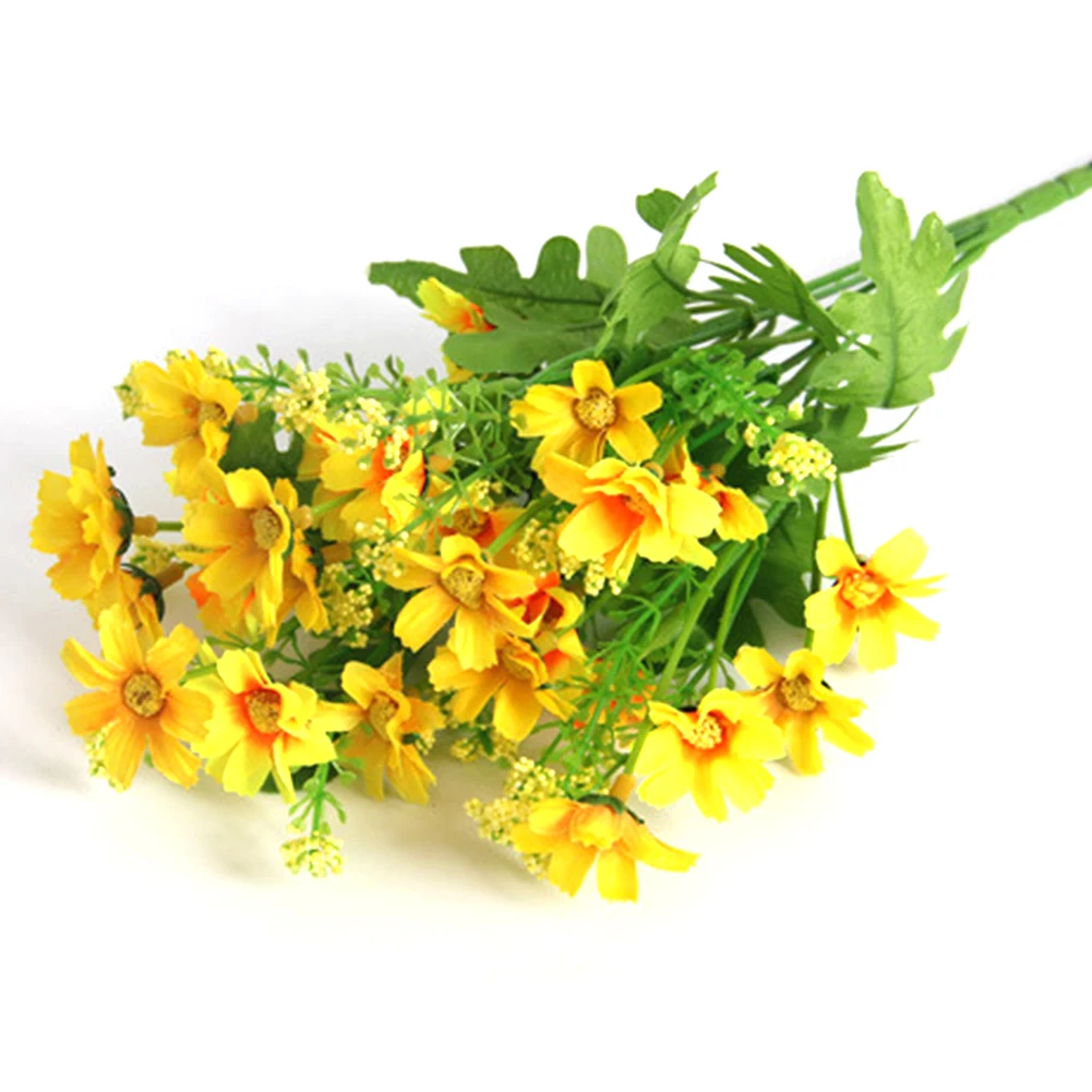 

Vase Wedding Garden 28 Heads Decoration Hanging Basket Artificial Chrysanthemum Silk Home Party Bunch Bush Daisy