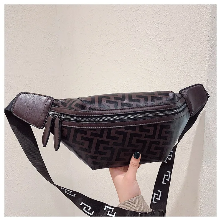 Новая мягкая поясная сумка из искусственной кожи Модная нагрудная сумка поясная сумка для женщин с геометрическим узором дорожная сумка