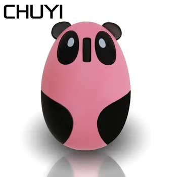 

CHUYI Cute Cartoon Panda Model Wireless Mouse Rechargeable 1600DPI USB Optical Mice 3D Mini Pink Computer Mause With Mouse Pad