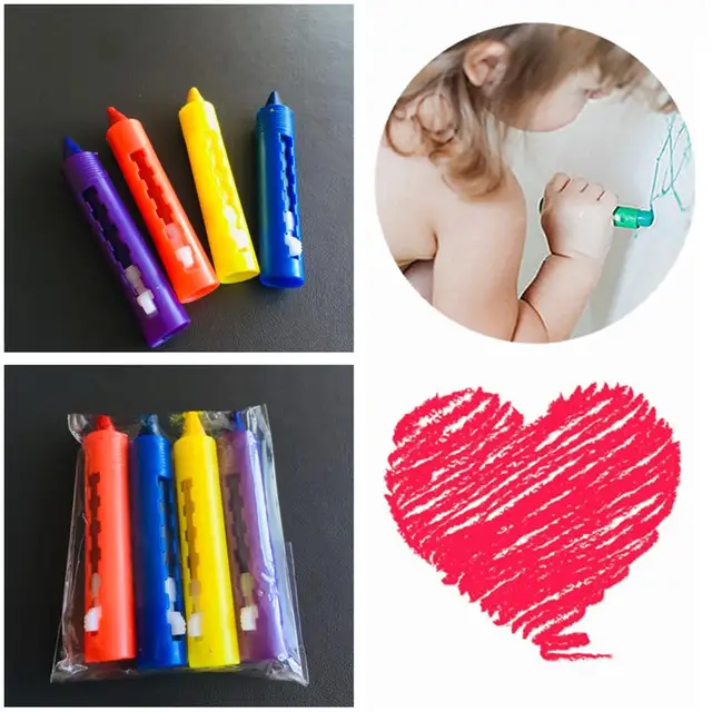 6Pcs/Set Baby Bathroom Crayons Washed Color Creative Colored Graffiti Pen for Kids Painting Drawing Supplies Shower Bath Toys 6