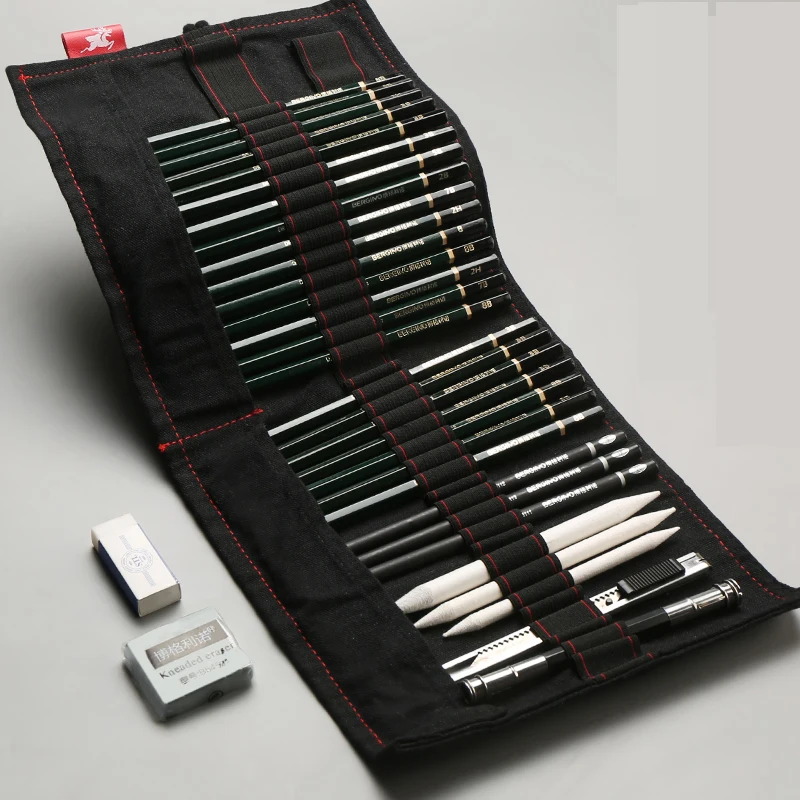 

Professional Sketch Pencil Set Sketching Drawing Kit Wood Pencil With Erasers Sharpener For School Student Painting Art Supplies