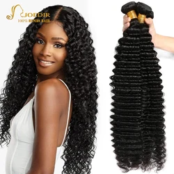 Joedir Brazilian Hair Weave Bundles 1/3/4 loose deep Wave Bundles 28 30 32 34 Inch Bundles Remy curly Hair Extensions