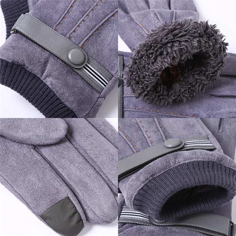 Winter Suede Leather Gloves Men Elegant Gloves Windproof Cycling Driving Gloves Good Gift For Women 30DE30 (18)