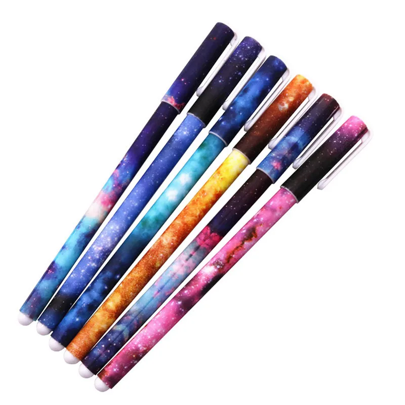 Гелевая ручка многоцветная 1 коробка 6 шт. 0,38 мм игольчатый наконечник шесть цветов заправка Смешанная живопись подарочная ручка Канцелярия для учеников в коробке - Цвет: Starry sky