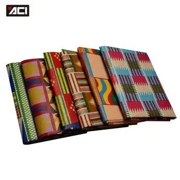 

ACI 2020 Veritable Real Wax African Ankara Fabrics 2+2 Yards Embossing Ankara African Wax Ghana Kente Cloth Fabric For Wedding