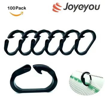 

Joyeyou 100 Pack D shaped Shade Cloth Hooks Plastic Hangers Clips Clamp for Tent, Tarpaulin, Net, Home, Camping, Fishing