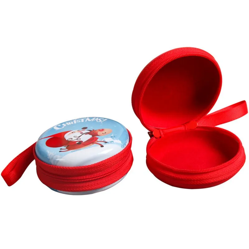 

Mini Box Sealed Jar Christmas Coin Purse Storage Cans Earrings Headphones Storage Santa Xmas Tree Decoration Candy Box