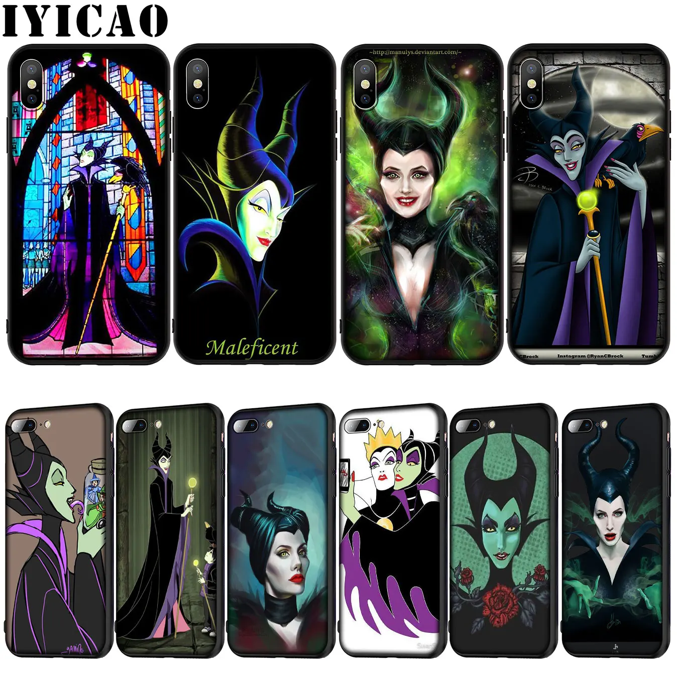 

IYICAO The witch maleficent cell Soft Silicone Cover Case for iPhone XR X XS 11 Pro Max 10 6 6S 7 8 Plus 5 5S SE Phone Case