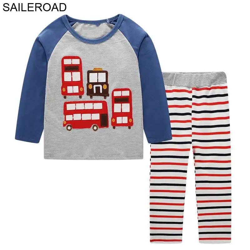 SAILEROAD/Детская осенняя одежда; комплекты одежды для маленьких мальчиков с героями мультфильмов; теплые комплекты с милым принтом кота для маленьких мальчиков; одежда для детей - Цвет: 8140
