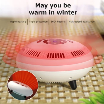 

Electric Air Heater Desktop Household Energy Saving Warm Wind Blower Restaurant Bathroom Office Winter Remote Warmer Air Fan