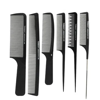 

Hair Comb Anti-static Carbon Tip Hair Brush Professional Salon Hair Styling Tools Hairdressing Barbers Handle Brush Cutting Comb