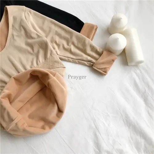 여성용 보온 속옷, 따뜻한 양털 상의, 긴 소매 O넥 옷, 겨울 5