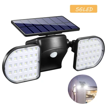 

56 LED Motion Sensor Solar Garage Lights Adjustable Waterproof Spotlight Security Outdoor Lights Motion Sensor ABS Solar Powered