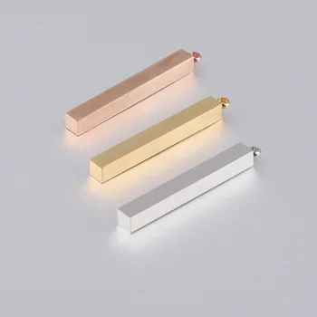 

5x40mm Stainless Steel Cuboid Pendant Mirror Polish Blank Strip Long Rectangle Bar for Necklace/bracelet Wholesale 10pcs