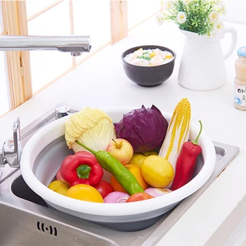 

Large Size Portable Plastic Basin For Wash Car Clothes Vegetable Washing Folding Basins Home Kitchen Traveling Cleaning Tools
