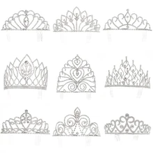 Тренд барокко серебряный цвет короны из горного хрусталя невесты аксессуары для волос свадебная тиара с гребнем свадебный головной убор Принцесса Корона