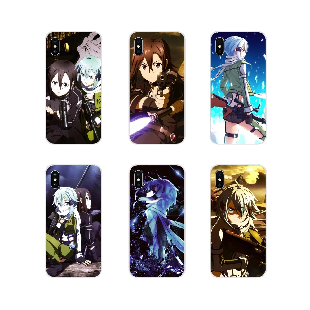 Прозрачный мягкий кожаный чехол sword art online 2 если для Samsung Galaxy S3 S4 S5 Mini S6 S7 Edge S8 S9 S10 Lite
