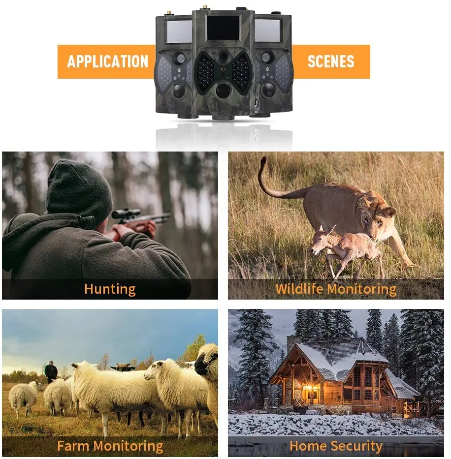 16MP Photo Traps MMS GSM 1080P Hunting Camera HC350M Night Vision Wildlife Hunting Trail Camera