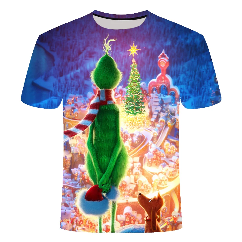 Летняя Новинка, модная футболка для мужчин и женщин с изображением фильма Grinch, Повседневная футболка с 3D принтом аниме для мужчин и женщин, топы - Цвет: 3d-TX1709