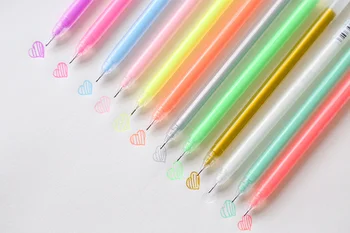 

12Pcs Creative Stationery Diamond Flash Pen DIY Color Neutral Pen Fluorescent Neutral Pen Student Supplies