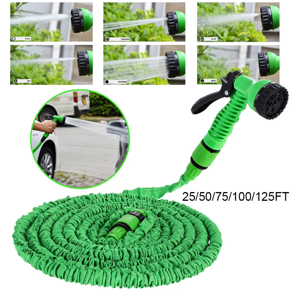 Expandable Garden Hose Watering Hose 7 Patterns Water Gun Sprinkler Car Cleaning Outdoor Supplies garden hose,expandable magic hose,expandable water hose,water hose,expandable hose