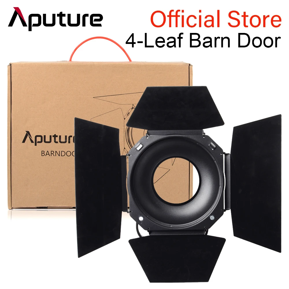 Aputure 4-leaf Design Barndoor Standard 7-inch Bowens Mount Barn Door for Aputure LS 120D C120D II 300D LED Video Light light stand