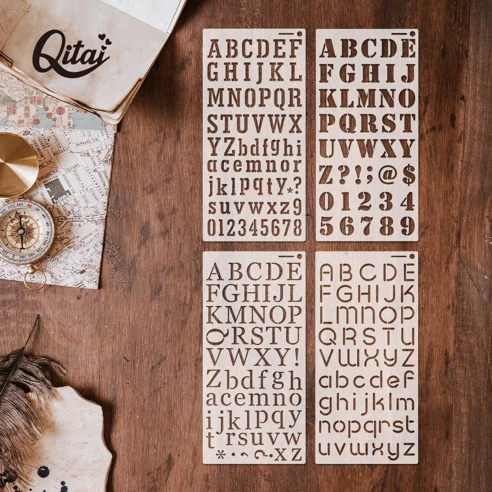 QITAI 31 см x 15 1 шт. ремесло DIY Скрапбукинг трафарет с алфавитом для стен штамп росписи