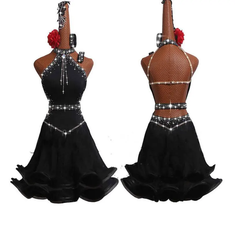 new sexy Latin dance costumes new performance customize latin dance competition dresses woman
