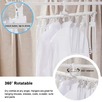

Multifunctional Foldable Magic Hanger Racks Smart Storage Artifact Clothes Drying Rack Household Multi-layer Clothing Folding