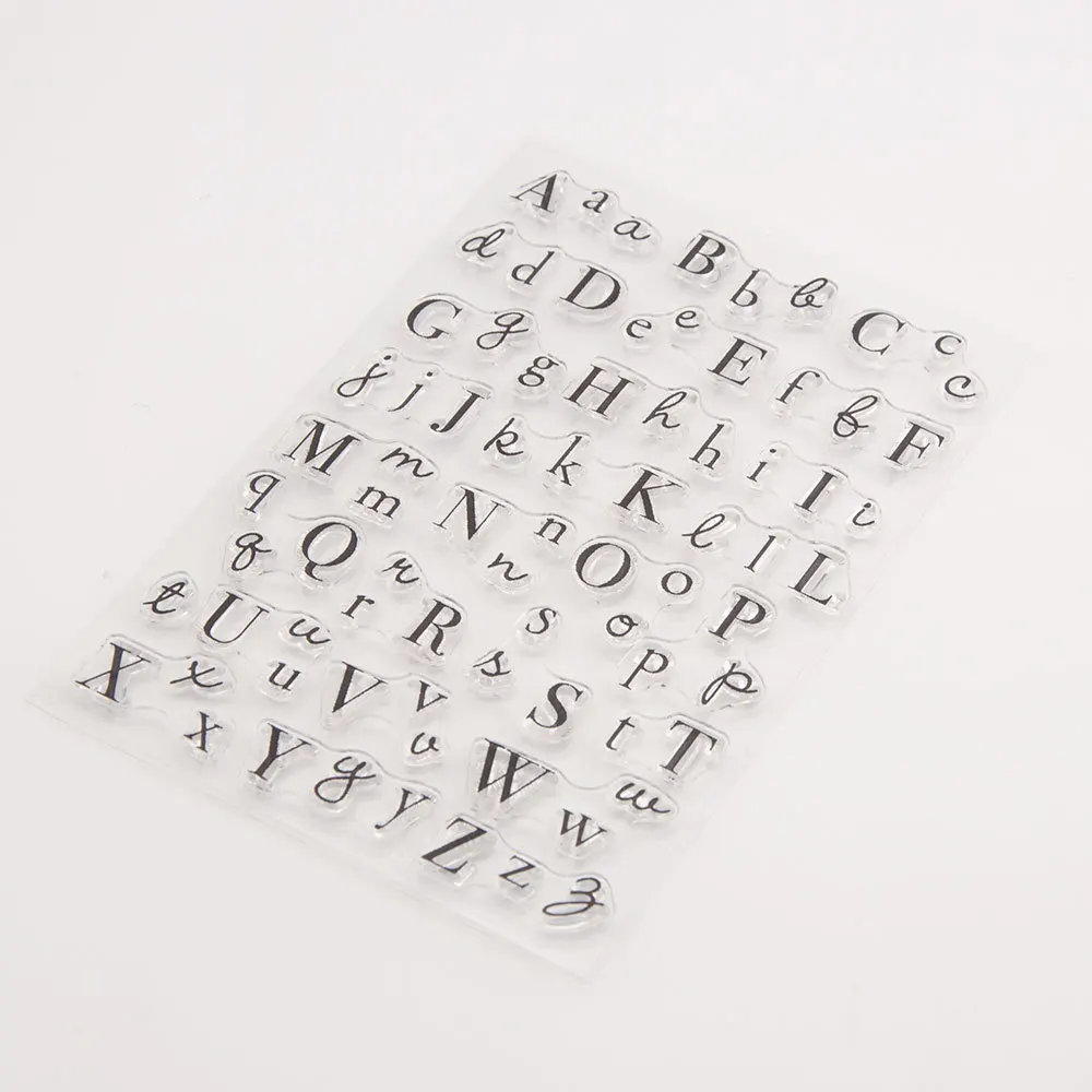1pc Transparent Silicone Clear Stamp DIY Rubber Stamp PVC 26 Letters Stationery Supplies Journal Scrapbooking Craft Standard