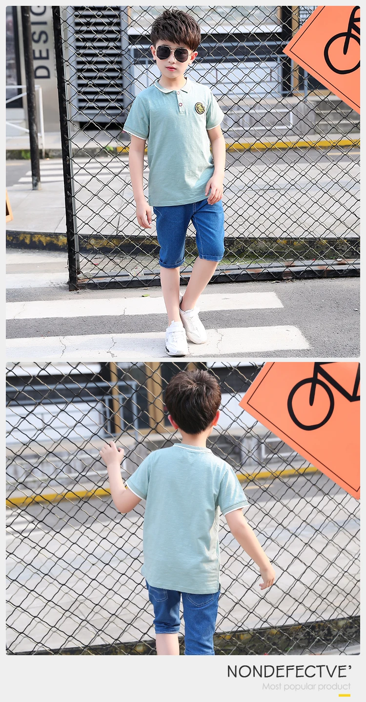 Kids Boys Clothes 2 Piece Set Short Sleeve Polo T-shirt Clothing Little Boys Suit Outfit Set