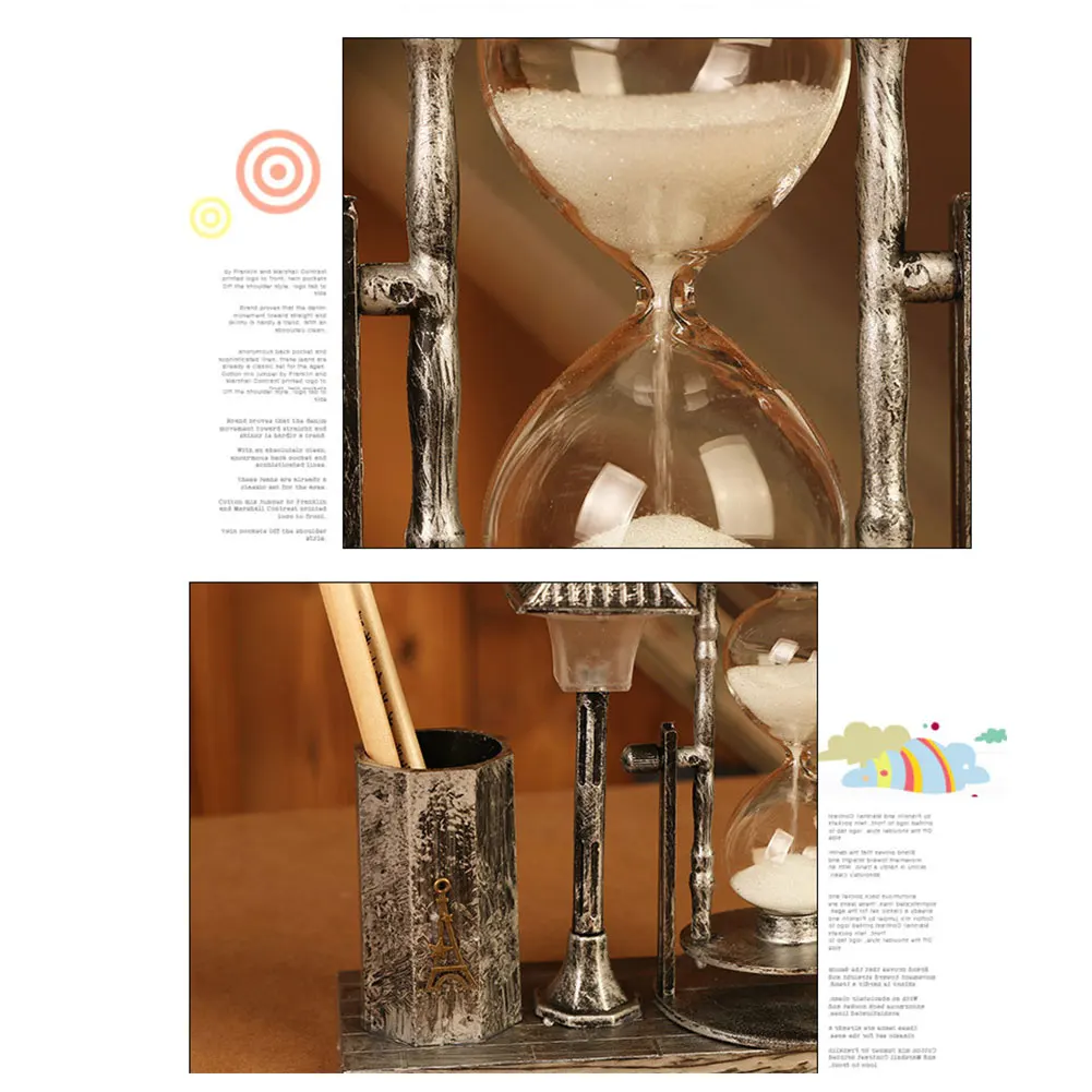 

HOT Retro Sandglass with LED Night Light Tower Desk Lamp Home Table Decor Ornament LSF99