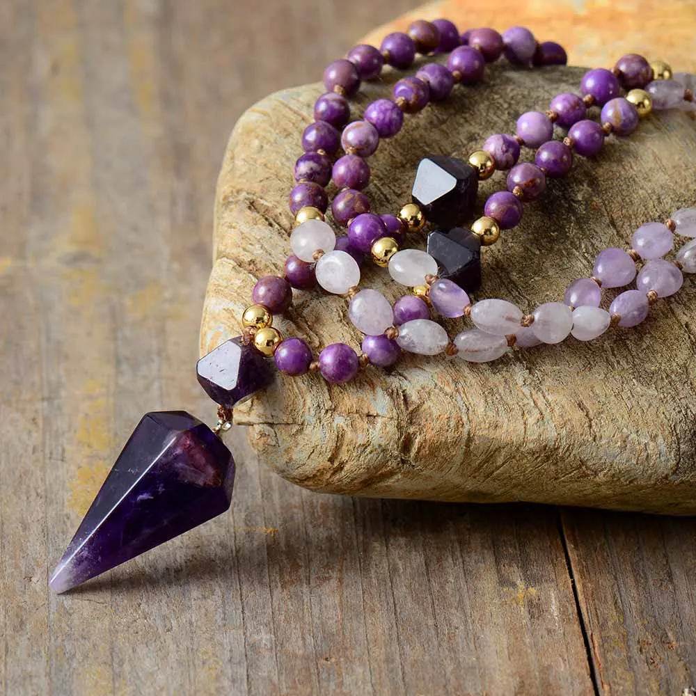 Gorgeous Bohemia Woman Necklace String Knotted Strand Cone Shape Lariat Long Beads Neckles Handmade Bohemia Jewelry