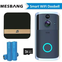 Беспроводной аккумулятор wifi видео домофон видео дверной звонок ip-телефон камера с TF картой recoridng