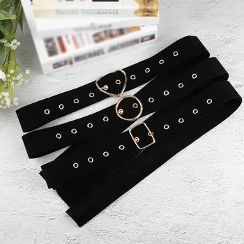 

Women Girls Square Heart Buckle Velvet Belt Soft Wide Decoration Black Waist Belt Luxury Brand Velvet Fashion Belts Cinturon