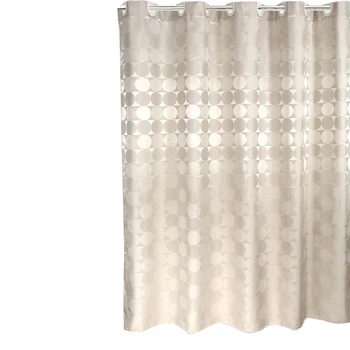 

240 x 200Cm Elegant Circle Solid Shower Curtain Polyester Fabric Thick Waterproof Bath Curtain Mold Simple Bathroom Set Partitio