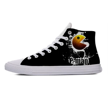 

Pacman 70S 80S Video Game Ghost Hot Cool Casual Canvas Shoes High Top Breathable Lightweight Sneakers 3D Print For Men Women