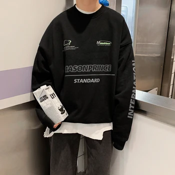 

2020 Spring And Autumn New Korean Version Of Ins Trend Printing Men's Casual Pullover Comfortable M-XL