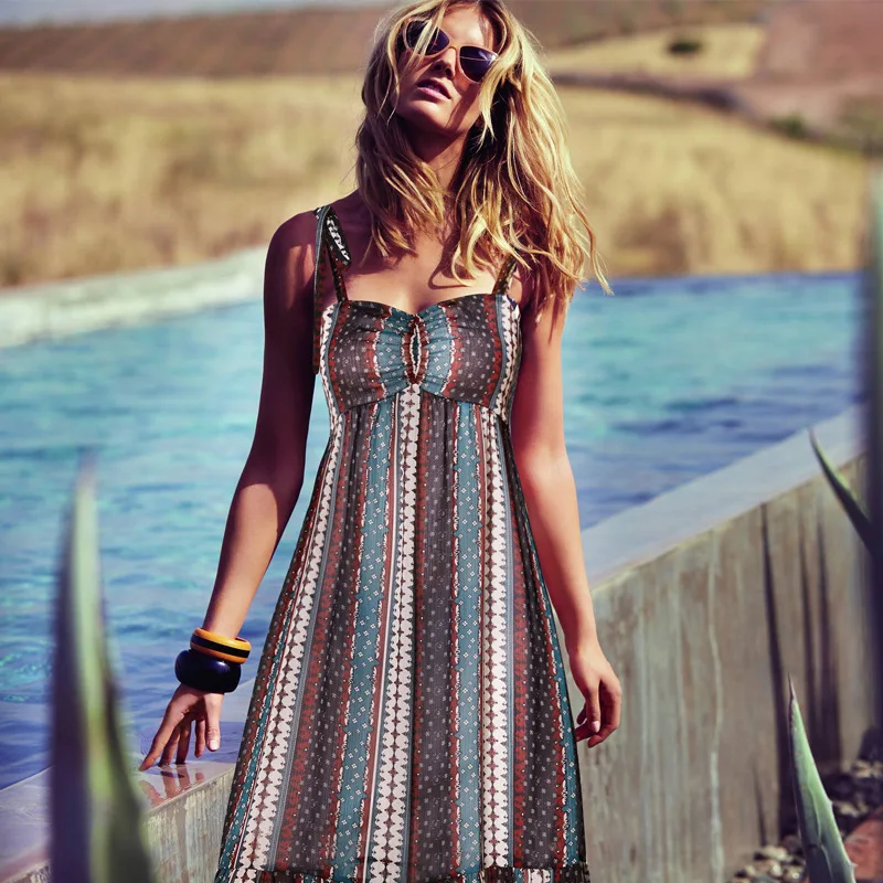 

2020 Europe And America Spring And Summer New Style New Style Elegant Elegant Holiday Beach Skirt Dress