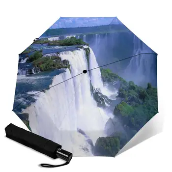 

Iguassu Falls creative men's and women's automatic three fold umbrella rainy day colorful fashion umbrella