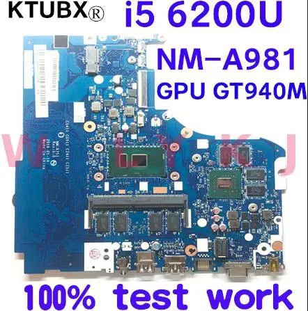 NM-A751 используется для замены Lenovo 310-15IKB 510-15IKB ноутбук материнская плата NM-A981