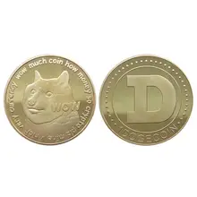 1pcs Dogecoin Commemorative Coin Dogecoin Virtual Currency Commemorative Golden Hottest DOGE Coin Art Collection Dia 38mm