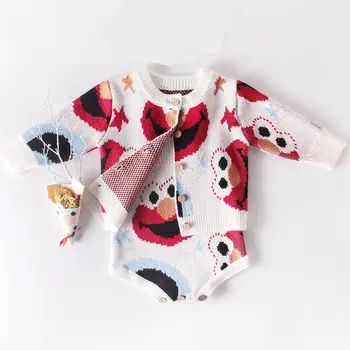 

2pcs Baby Boy Girl Suit Bird Jacket+Romper Baby Sweater Cardigan Thick Cute 0 to 24 Month Newborn Baby Clothes OBS204035