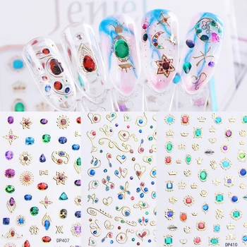 

Colorful Jewelry Nail Sticker Wrap Multi-series 3D Beauty Art Nail Slider Decor For Nail Gem Decal Transfer Manicure LEDP401-412