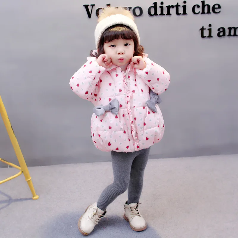 Г., новая зимняя хлопковая стеганая одежда с капюшоном для девочек Детская Хлопковая стеганая куртка с сердечками и лепестками для детей от 0 до 4 лет Zhili Kids