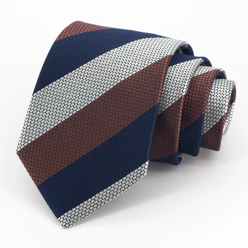

High Quality Striped standard 8cm wide Men's Tie Fashionable Shirt Accessory Business Banquet Gifts Hand Tie a Knot Necktie