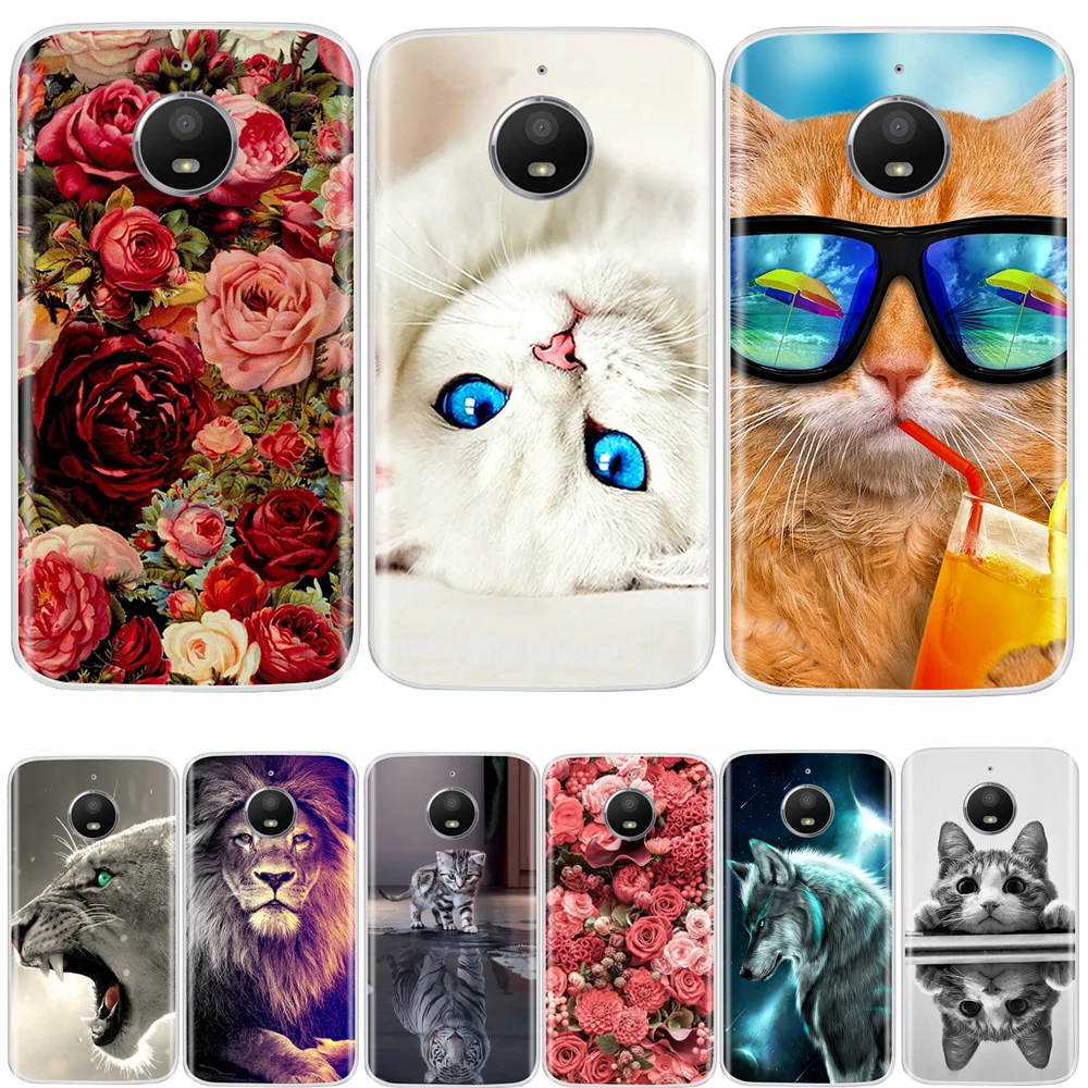 Case For Motorola Moto E4 5.0 inch Soft Silicone TPU Fashion Pattern Painted Back Covers | Мобильные телефоны и